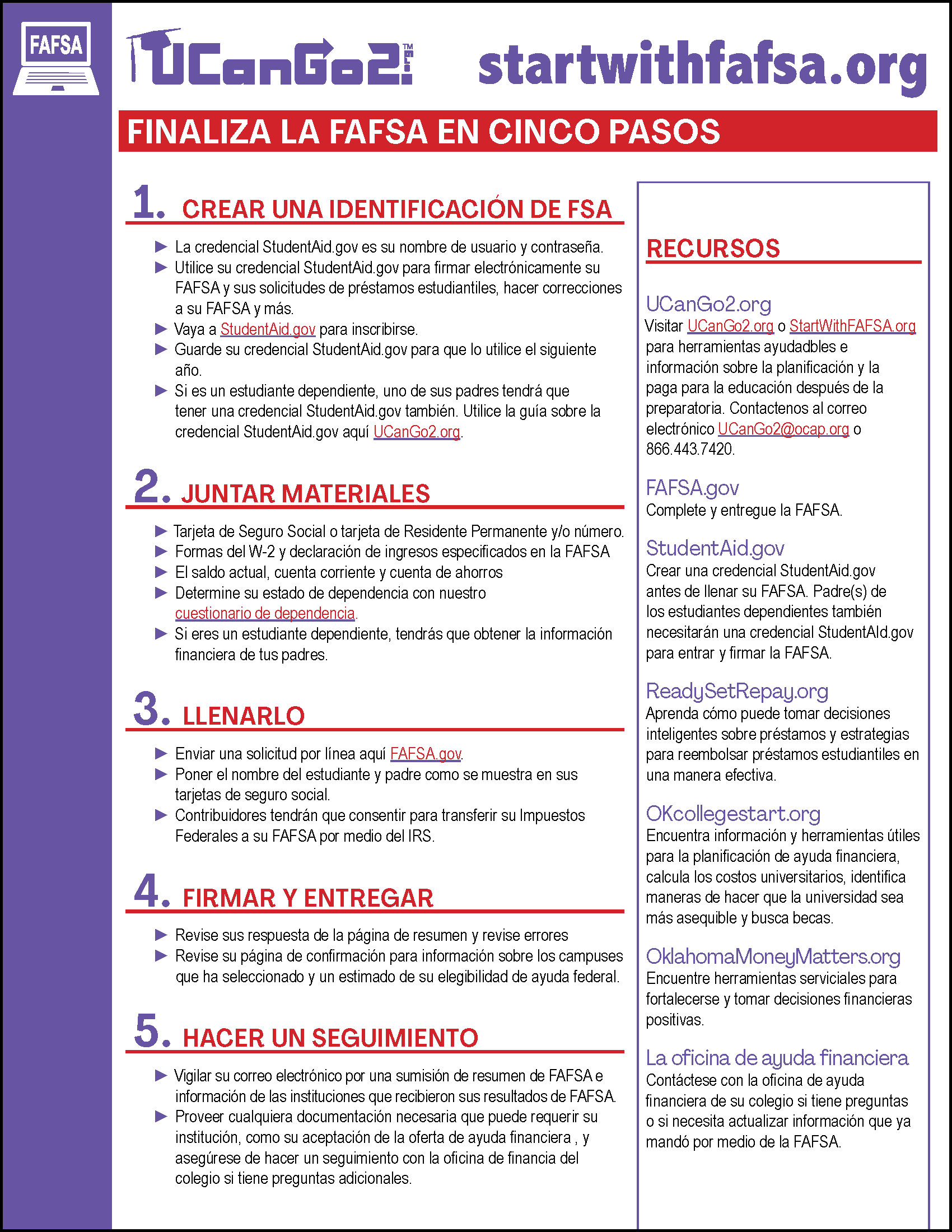 FAFSA - 5 Steps FAFSA Facts